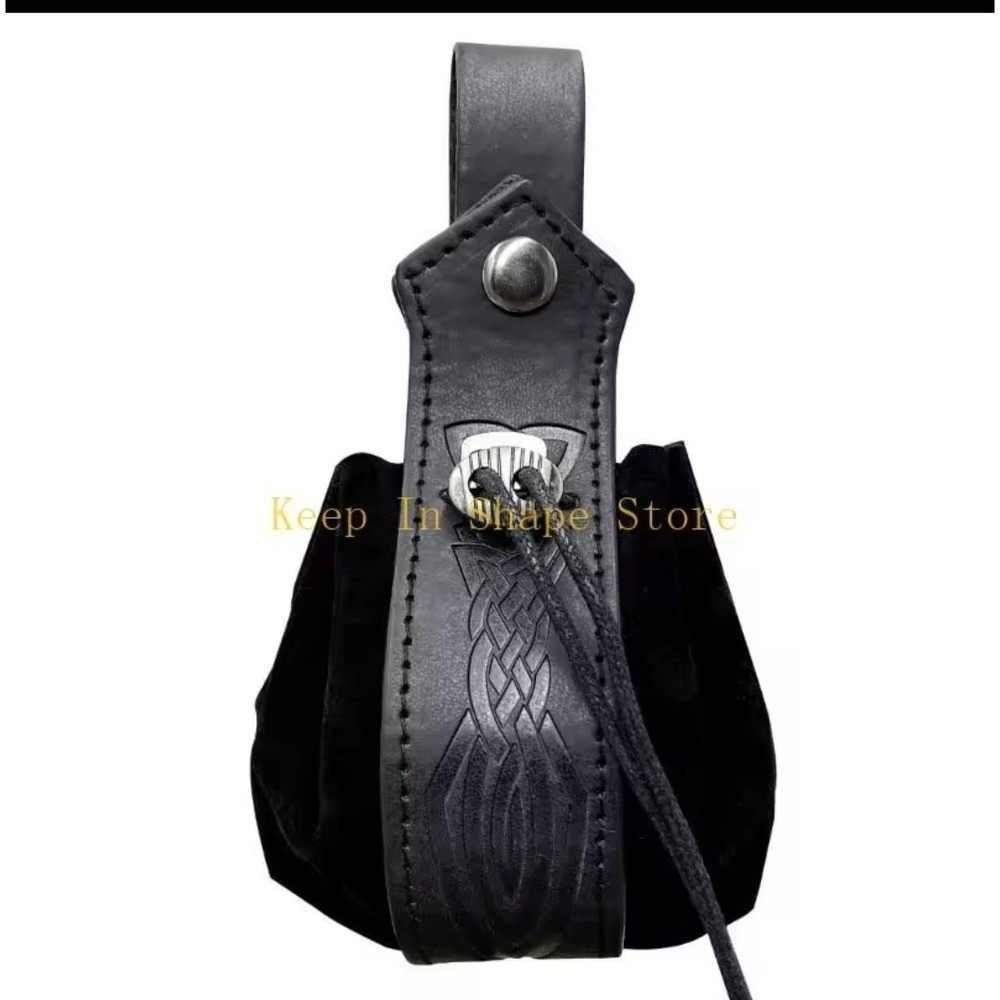 Medieval‎ Renaissance Belt Pouch Dice Bag Coin Purse Viking Cosplay Black